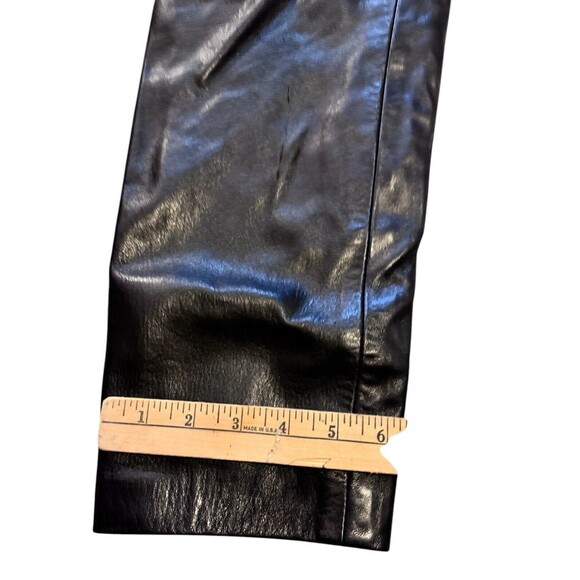 Siena Studio Women's Size 2 Vintage Black 100% Leather Pants lined pockets read - Picture 11 of 12
